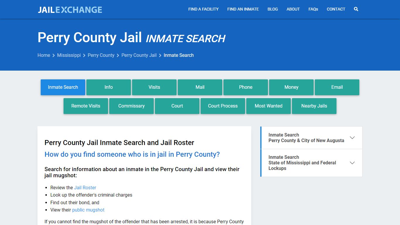 Inmate Search: Roster & Mugshots - Perry County Jail, MS