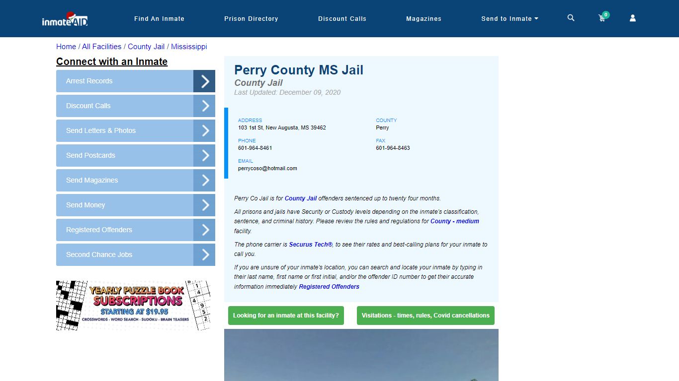 Perry County MS Jail - Inmate Locator - New Augusta, MS